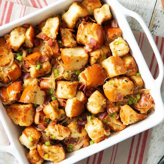 Caramalized Onion and Bacon Holiday Stuffing Dempster's